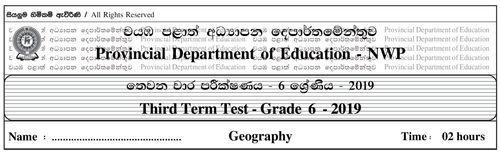 Grade 6 | Geography | English medium | Term 3 | 2019