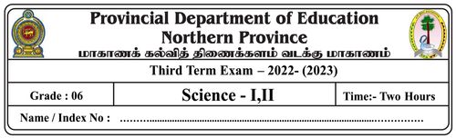 Grade 6 | Science | English medium | Term 3 | 2022