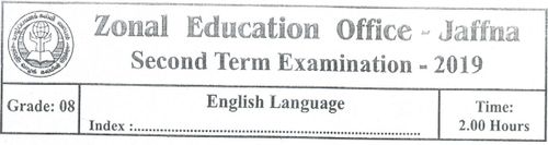 English | Grade 8 | English medium | Term 2 | 2019