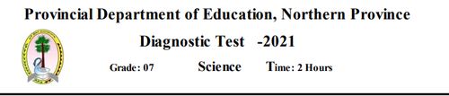 Grade 7 | Science | English medium | Model paper | 2021