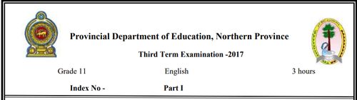 Grade 11 | English | English medium | Term 3 | 2016