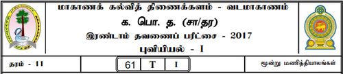 Grade 11 | Geography | Tamil medium | Term 2 | 2017