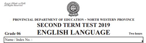 Grade 6 | English | English medium | Term 2 | 2019