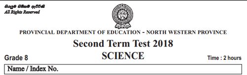 Grade 8 | Science | English medium | Term 2 | 2018