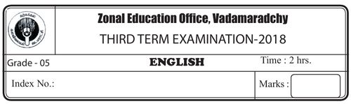 English | Grade 5 | English medium | Term 3 | 2018