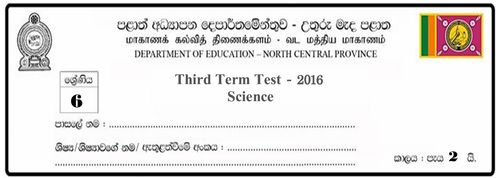 Grade 6 | Mathematics | English medium | Term 3 | 2016