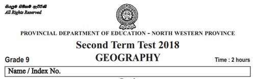 Grade 9 | Geography | English medium | Term 2 | 2018