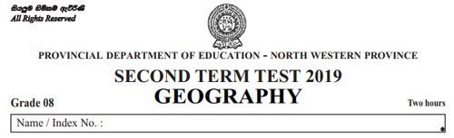 Geography | Grade 8 | English medium | Term 2 | 2018