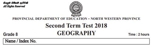 Geography | Grade 8 | English medium | Term 1 | 2018