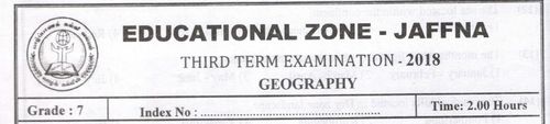 Geography | Grade 7 | English medium | Term 3 | 2018