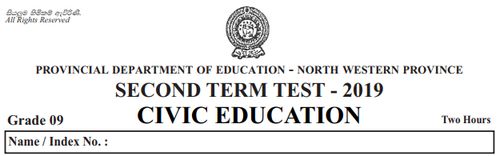 Grade 9 | Civic Education | English medium | Term 2 | 2019