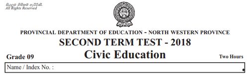 Grade 9 | Civic Education | English medium | Term 2 | 2018