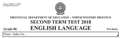 Grade 6 | English | English medium | Term 2 | 2018