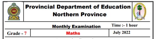 Grade 7 | Mathematics | English medium | Model paper | 2022