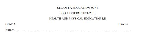 Grade 6 | Health | Tamil medium | Term 2 | 2018