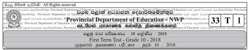 History | Grade 10 | Tamil medium | Term 1 | 2018