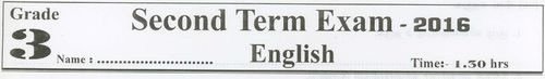 English | Grade 3 | English medium | Term 2 | 2016