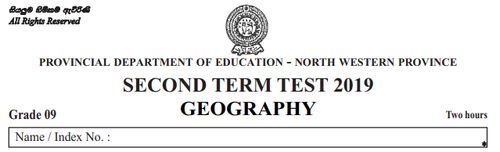 Grade 9 | Geography | English medium | Term 2 | 2019