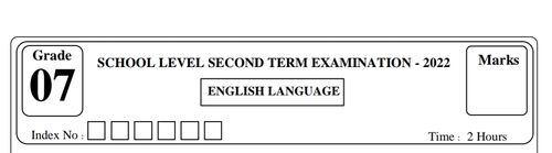 Grade 7 | English | English medium | Term 2 | 2022