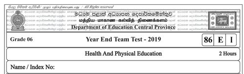 Grade 6 | Health | English medium | Term 3 | 2019