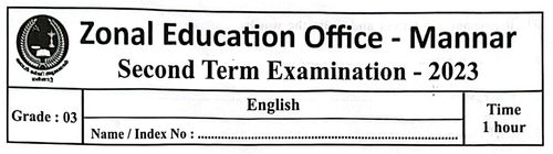 Grade 3 | English | English medium | Term 2 | 2023