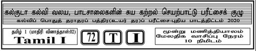 தரம் 12 | தமிழ் மொழியும் இலக்கியமும் | தமிழ் மூலம் | மாதிரி வினாத்தாள் | 2020