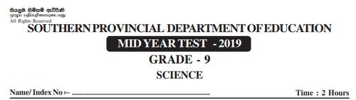 Grade 9 | Science | English medium | Term 2 | 2019