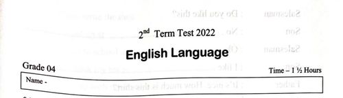 English | Grade 4 | English medium | Term 2 | 2022