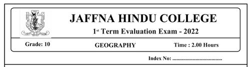 Geography | Grade 10 | Tamil medium | Term 1 | 2022