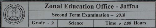 Grade 9 | Science | English medium | Term 2 | 2018