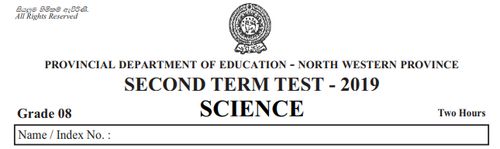 Grade 8 | Science | English medium | Term 2 | 2019