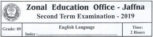 Grade 9 | English | English medium | Term 2 | 2019