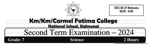 Grade 7 | Science | English medium | Term 2 | 2024