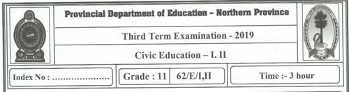 Grade 11 | Civic Education | English medium | Term 3 | 2019