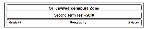 Grade 7 | Geography | English medium | Term 2 | 2018